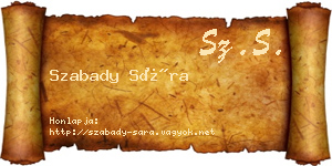 Szabady Sára névjegykártya